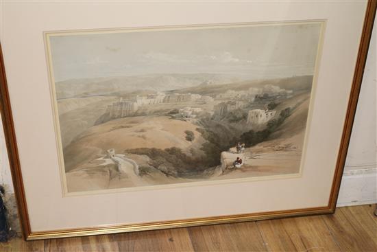 After David Roberts (1796-1864), five coloured lithographs, together with two similar smaller prints 37 x 52cm